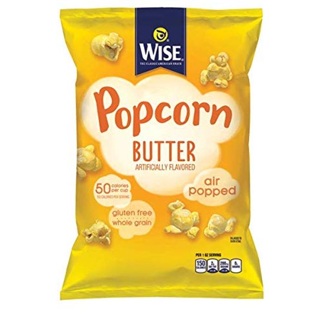 Wise Snacks Popcorn, Butter, 1.75 Ounce (20 count), Gluten Free, Whole Grain, Air Popped