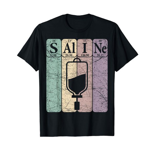 Saline Periodic Table Elements Nurse Saline Retro Nursing T-Shirt