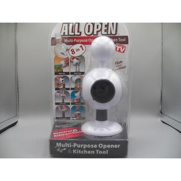 ALL OPEN 8-In-1 Multi-Purpose Opener & Kitchen Tool White As Seen On TV NEW