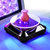 Rotary Stand Solar Powered Turntable Display, UV Light Carving Rotating Shelf,US