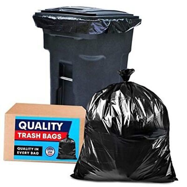 64-65 Gallon Trash Bags for Toter, (Huge 50/Bags w/Ties) 50 Count (Pack of 1)