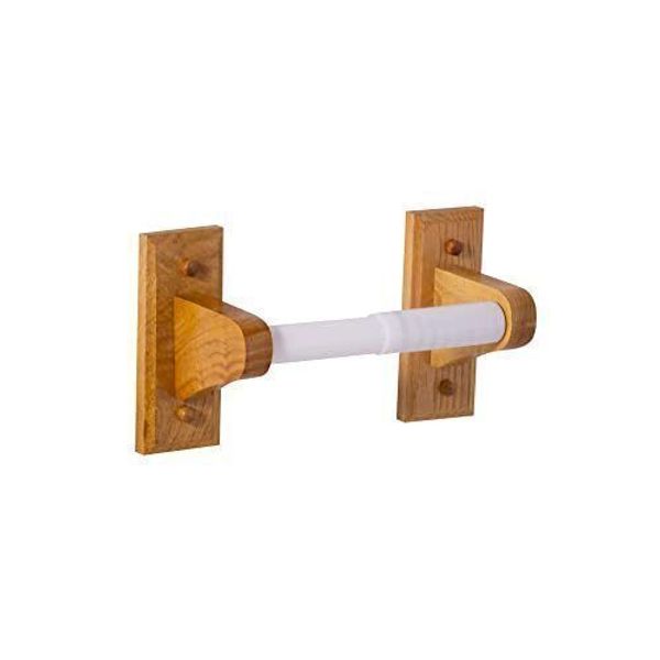 Design House 561209 Dalton Wall-Mounted Toilet Paper Holder, Honey Oak Finish,