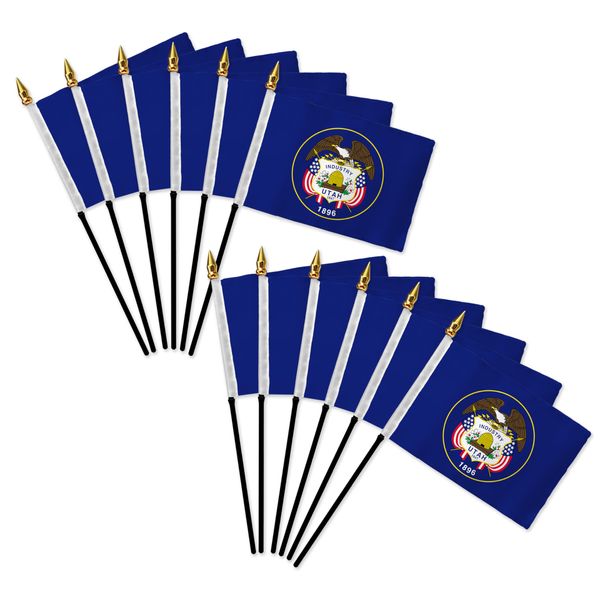Utah 4x6in Stick Flag - 1 dozen pack