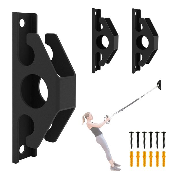 Wpbhk 3PCS Resistance Band Wall Anchors, Wall Mounted Anchors for Resistance Bands, Wall Mount Workout Anchors for Home Gym Workouts, Strength Training, Physical Therapy