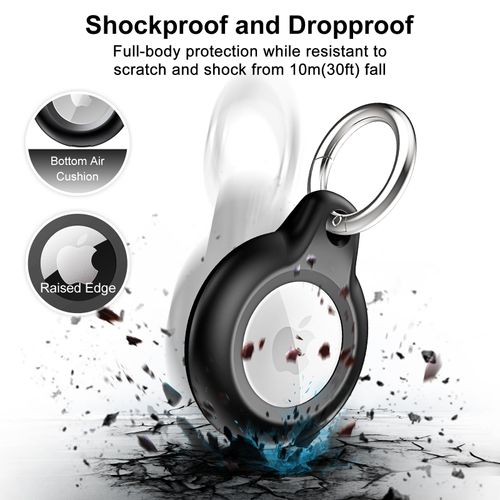 4 Pack Airtag Holder Air Tag Case with Keychain, Waterproof Shockproof & Dustproof Airtags Key Chain for Apple Air Tags, Airtag Accessories for Item Finders Case for Pets,Kids,Luggages,Key