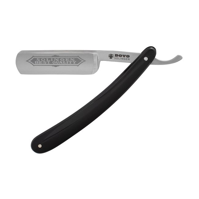 DOVO Straight Razor with Cellidur Black Handle Carbon Steel Blade