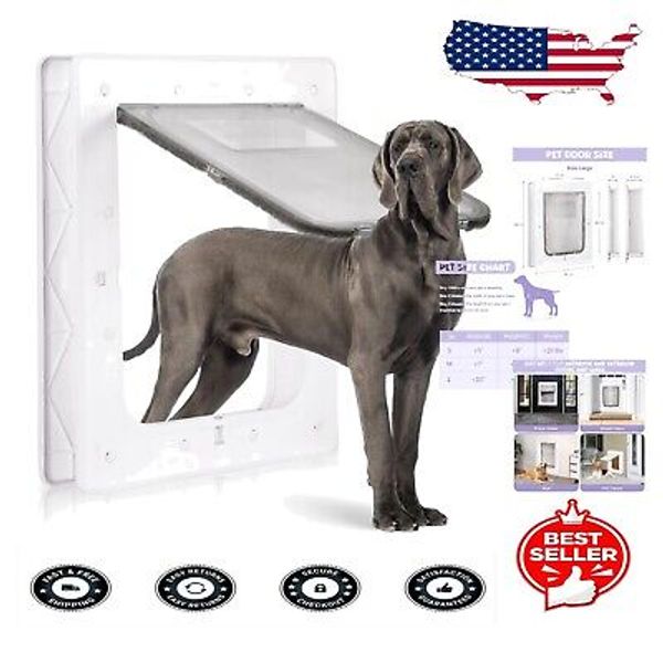 Installation-Friendly Plastic Pet Door for Cats & Large Dogs, 16.7''x11.7''