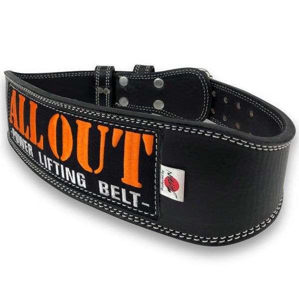 ALLOUT Training Belt, Power Belt, Muscle Training Belt, Leather, Lifting Belt, Made with Cowhide, Made of High-Quality Cowhide, Japan's First Landing (S, Black)