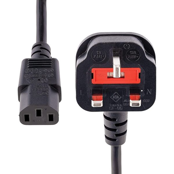 Power Plug Lead, 3 Pin Desktop Cable, 1.8m Computer Power Cable, AC Power Cord, Power Supply Cable Lead, Plug Lead Cord for PC Monitor, Projector, Printer, Home Appliances and Output Devices.