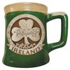 Irish Designed Pottery Mug With A Shamrock Design Green