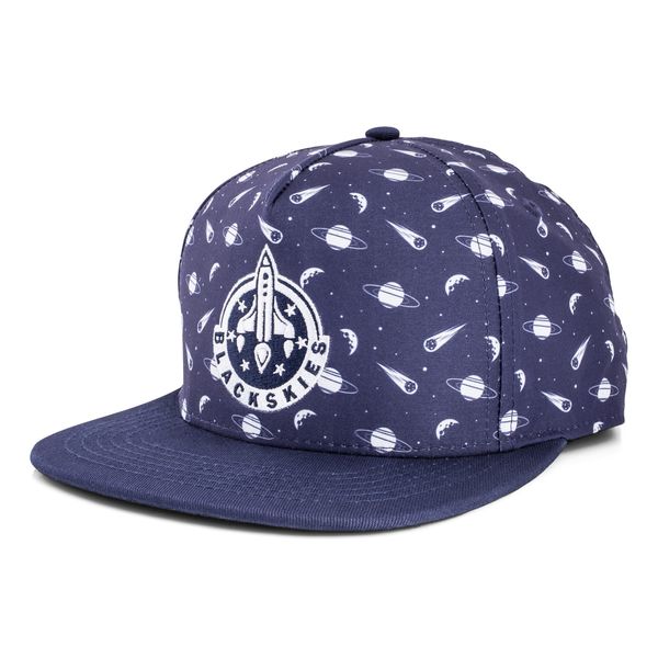 Blackskies® Space Odysee Snapback Cap | Damen Herren Baseball Mütze Kappe Basecap Galaxy Astronaut Weltraum Sky Limit Navyblau