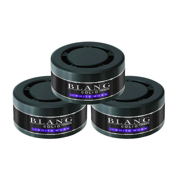 Carmate G21T Blang Solid Stationary Type Car Air Freshener Refill, White Musk Black, 2.1 oz (60 g), Set of 3