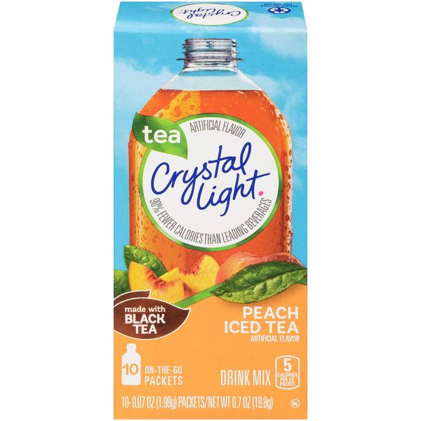 Crystal Light On The Go Peach Tea Drink Mix - 10 Count