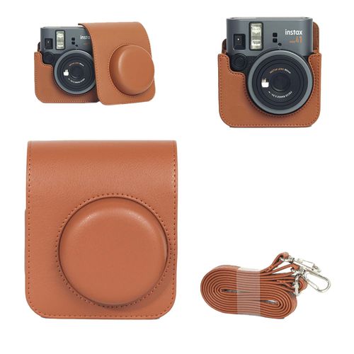 Case for Fujifilm Instax Mini 41,NOUKAJU Camera Storage Box,Portable Travel Carrying Protective Storage Case,Protective Case for Instax Mini 41 Camera((Brown)