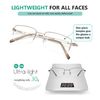 Eyekepper Readers Rectangle Half-Rim Spring Temples Reading Glasses Silver +2.75