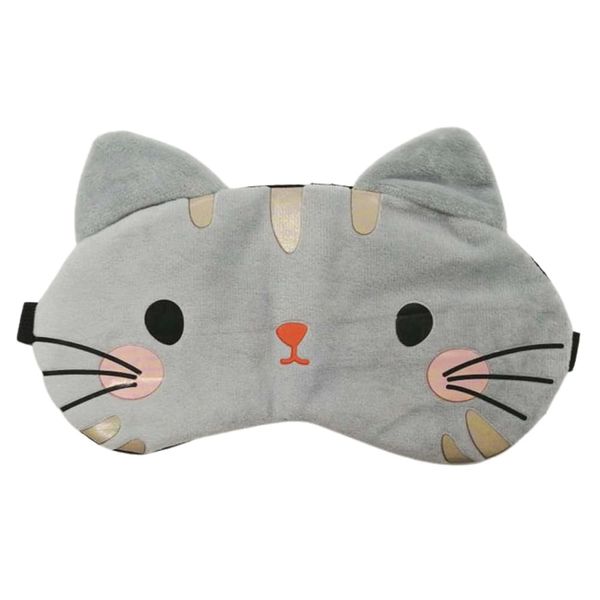 Suitcase Company GPT Cat Eye Mask, Cute, Cat with Ice Pack Pocket, Adjustable Length, Elastic Band, Eye Pillow, Animal, Fluffy, Cat Ears, Comfortable Sleep, Napping, Travel Goods Ears, Gray