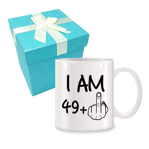 MAGEDON 50th Birthday Gifts for Men Women, Funny Ceramic Coffee Mug 11 oz - 50 Years Old Presents for Dad, Mum, Wife, Husband, Mother's Day, Father's Day