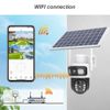 2PCS 4MP Solar Wireless Security Camera WiFi PTZ Dual Lens 2-Way Audio
