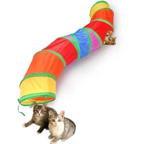 Tunnel Pet Toy, Tunnel, Pet Toy, Cat Tunnel, Pet Supply Toy, Cat Tunnel, Folding 3 Tunnels, Puppies, Rabbits, Ferrets and More Chewing Toy with Ball (Multi Color)