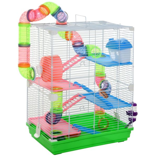 Gerbils Hamster Cage and Habitat Small Animal Travel Carrier with Exercise Tubes