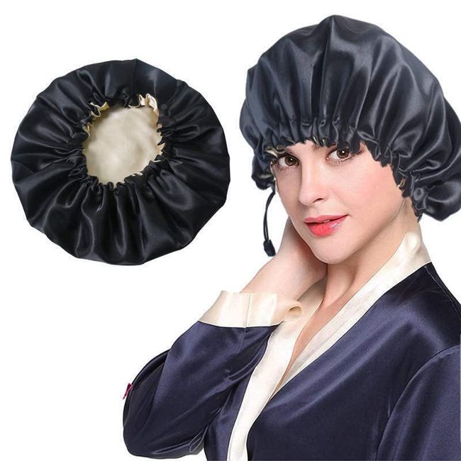 Adjustable Women Satin Bonnet cap Night Sleep hair Head coversilk