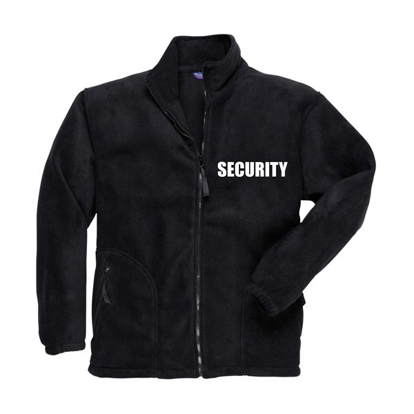 Security Portwest Premium Black Fleece - Workwear, Security Jacket, Your Text Here, 4xl