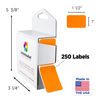 ChromaLabel 1 x 1.50 Inch Permanent Color Code Rectangle Labels, 250 Labels per Dispenser Box, Orange