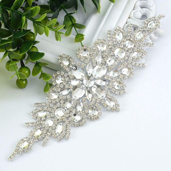 ShiDianYi Elegant Sash/Wedding Applique - Rhinestones Hot Fix or Sew On Belt Sash for Dress