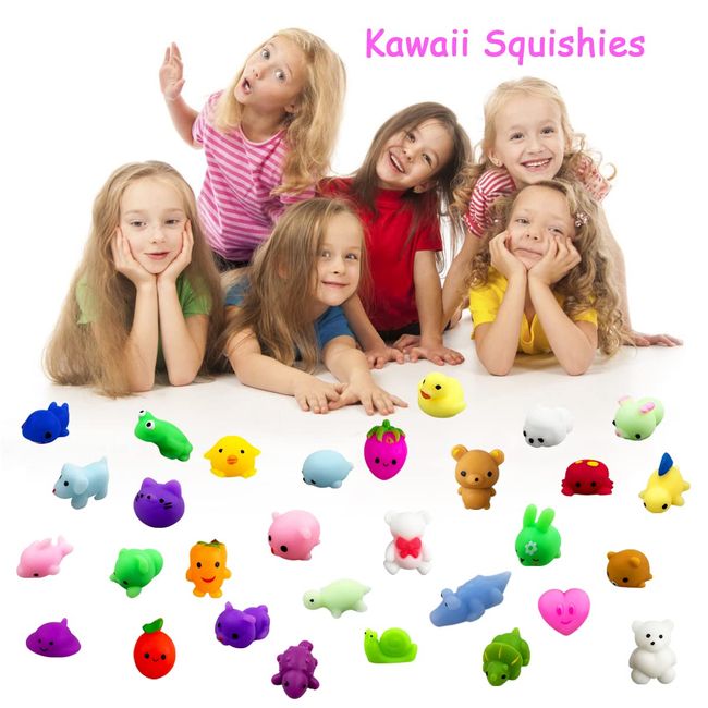 100 Pcs Kawaii Squishies, Mochi Squishy Toys for Kids Party Favors