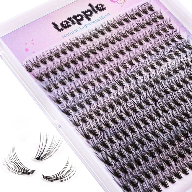 Lash Clusters,240Pcs 9-14mm Mix Individual Lashes Cluster Black Volume Eyelash Clusters Long Individual Lash Extensions D Curl Cluster Lashes DIY Eyelash Extension (20D Cluater Lash)