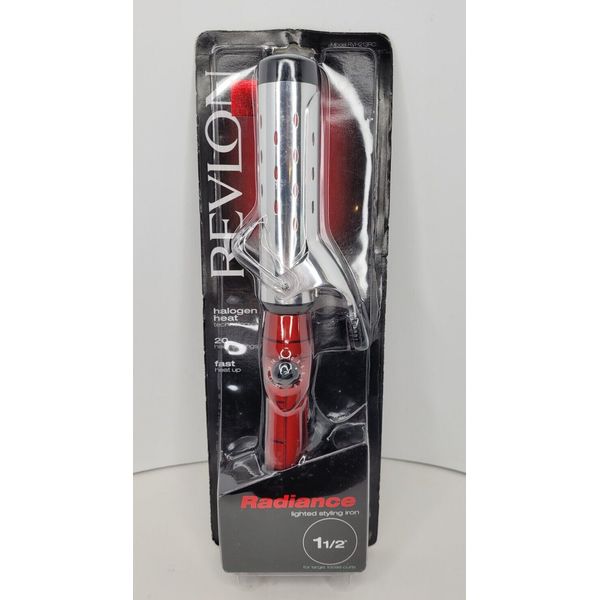 Revlon Radiance Lighted Styling Curling Iron 1.5" Barrel Red 20 Heat Settings