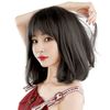 Medium Bob, Semi-Long, Curly Hair, Full Wig, Curl, Women's, Wig, Natural, Black Brown, Hair, Long, Wig, Cosplay, Cross-Dressing, Wig, Small Face, Heat Resistant, Net Included (Black Brown)