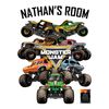Monster Jam Wall Sticker - Group Personalised Text Decal Wall Art (60cm Height x 45cm Width)