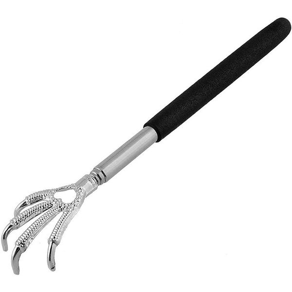 YUTAN Extendable Back Scratcher Stainless Steel Telescopic Design with Rubber Grip Handle and Bear Claw for Soothing Back and Head Relief