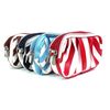 Ladies Striped Purse (brown & white)