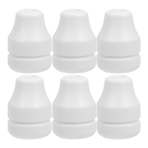 Veemoon 6pcs Wood Window Blind Cord Knobs, White Blind Pull Cord Ends Tassel Window Rope Connector Pull Ends Replacement - Four Hole Tassel Knobs - for Various Shades and Curtains