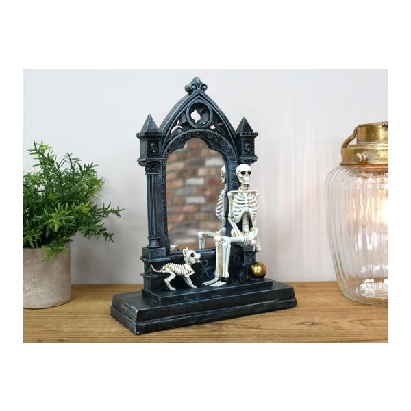 HARDWARE FOR YOU Gothic Skeleton and Dog Mirror Ornament