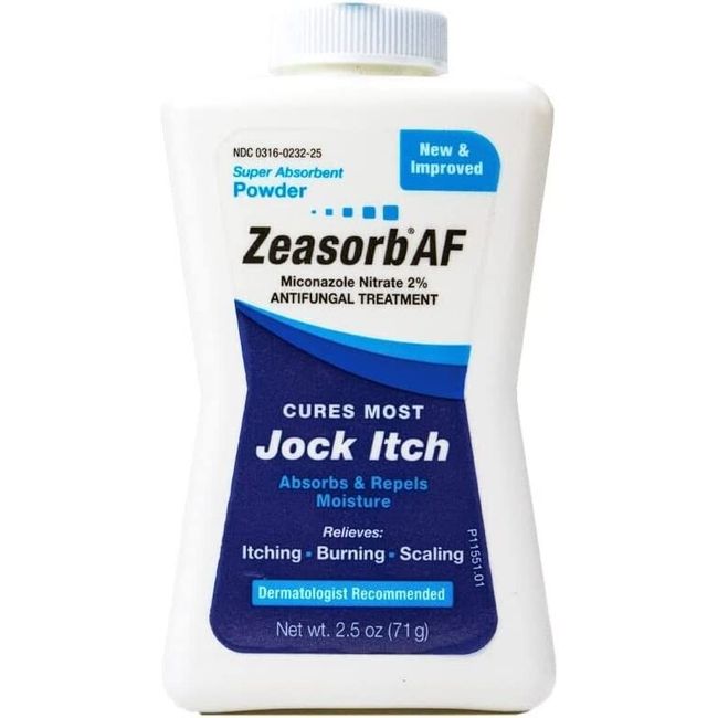 Zeasorb AF Antifungal Treatment Miconazole Nitrate 2% Jock Itch 2.5oz Pack of 2