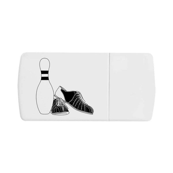 'Bowling Pin and Shoes' Pill Box with Tablet Splitter (PI00021099)