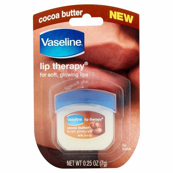 Vaseline Lip Therapy Petroleum Jelly Soft Glowing Cocoa Butter 0.25oz Pack of 2