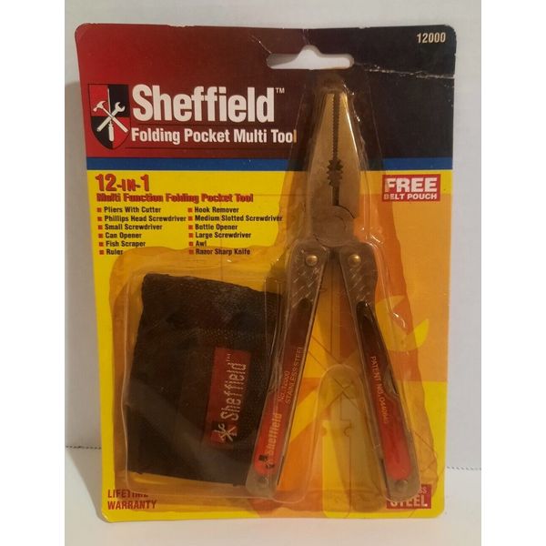 Sheffield No. 12000 Multi Tool 12 in 1 Multi Function Folding Tool Pliers Knife