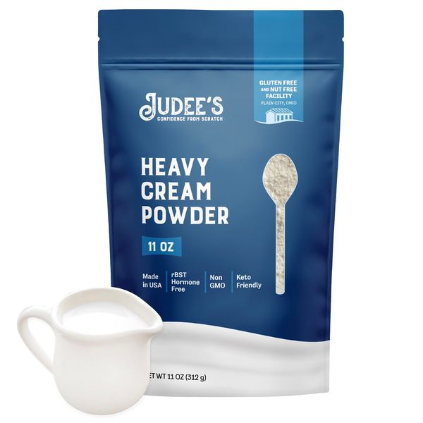 Judee's Heavy Cream Powder - 11 oz - Baking Ingredients - Delicious and 100% Gluten-Free - Great for Coffee, Hot Chocolate, Sauces, and Soups - Adds Richness to Homemade Treats and Beverages