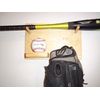Full Size Baseball Bat Ball Glove Combination Rack Display Case Natural Finish Wall Mount Holder