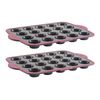 Trudeau Structure Silicone PRO 20-Count Muffin Pan (Gray and Fuchsia) Twin Pack