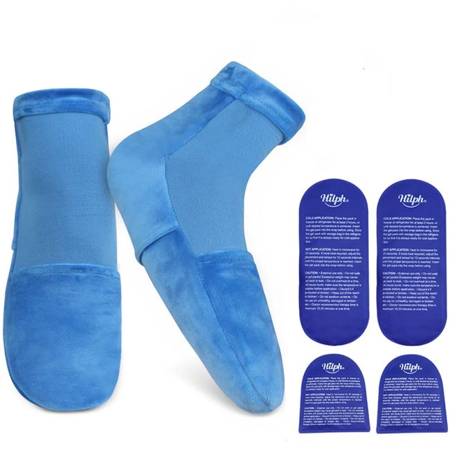 Hilph Cold Therapy Socks for Feet Pain Relief, Foot Ice Pack Cooling Socks for Hot Feet, Plantar Fasciitis, Neuropathy, Chemotherapy Recovery, Arthritis, Ankle & Heel Pain Relief - Medium