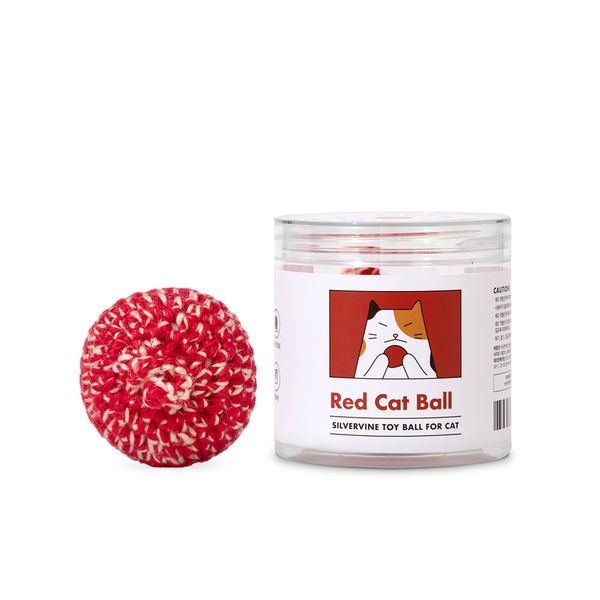 JAYU PET Red Cat Ball - Cat Supplies, Toy, Pet Ball, Again Toy, Matabi Ball, Interactive for Cats, Lack of Exercise, Catnip Scent, Handmade