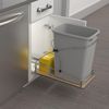 Steel Bottom Mount Single 35 Quart 8.75 Gallon Waste Bin Trash Container for und