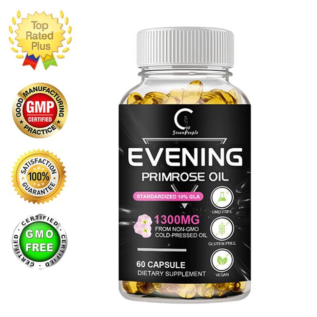 1300mg Evening Primrose Oil Capsules with GLA, Anti-Aging,Hormone Balance