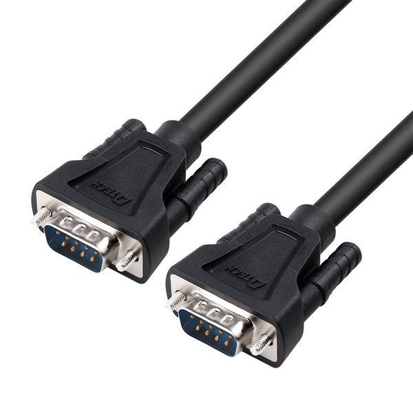 DTECH RS232C Serial Cable, 2m Straight Cable Male to Male Data Transfer DB9 Cable