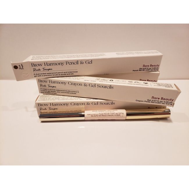 Rare Beauty ~ Lot of 5 ~ Brow Harmony Crayon & Gel Sourcils ~ Rich Taupe ~ NIB